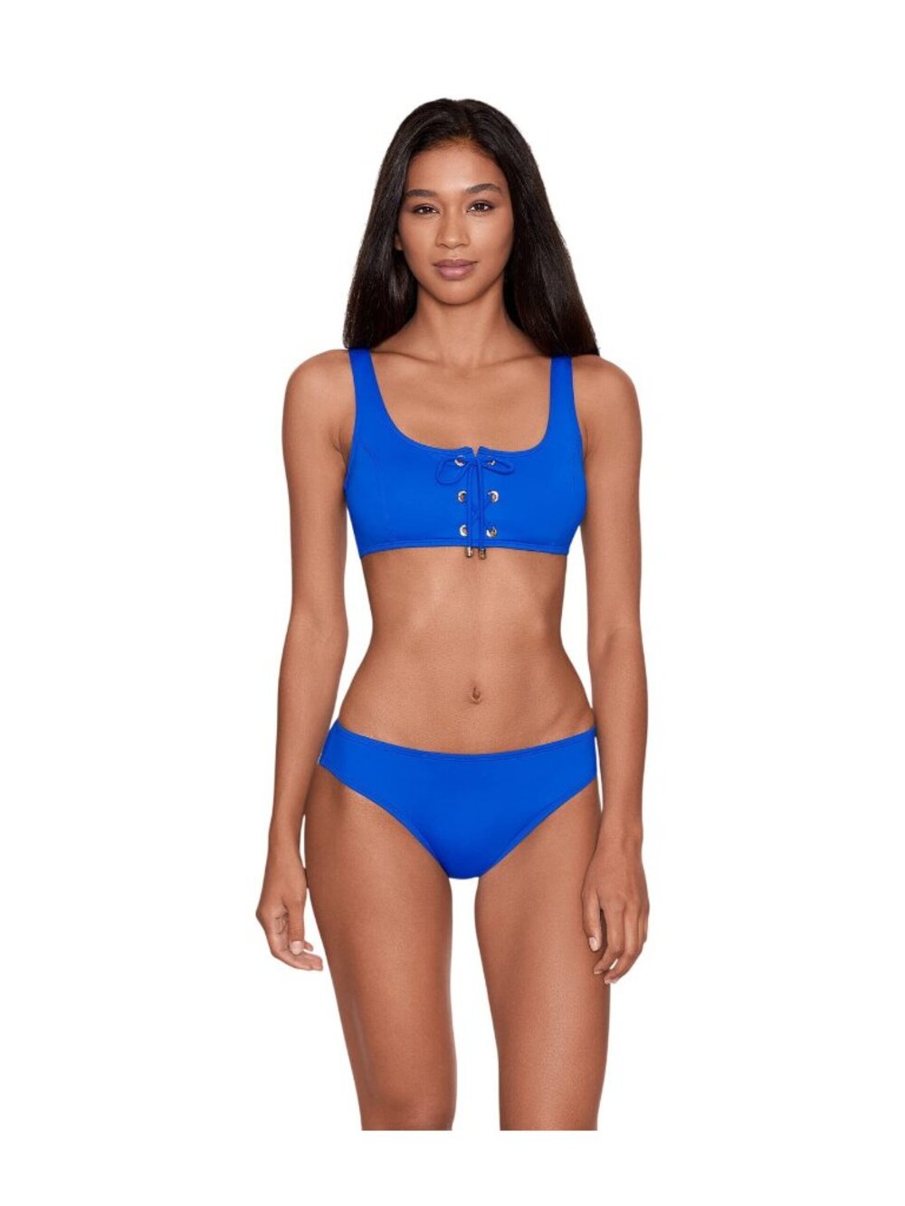 NWT Lauren Ralph Lauren Club Solid Hipster Bottoms Swim Bikini Royal Blue 14
